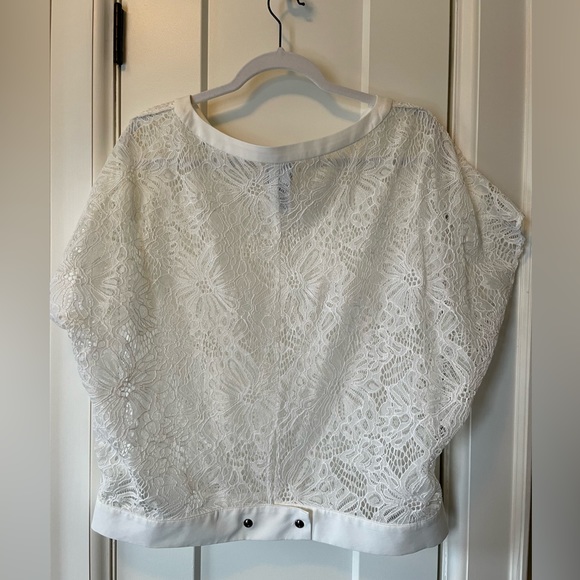 Cabi - White Lace Sheer top - Picture 3 of 4